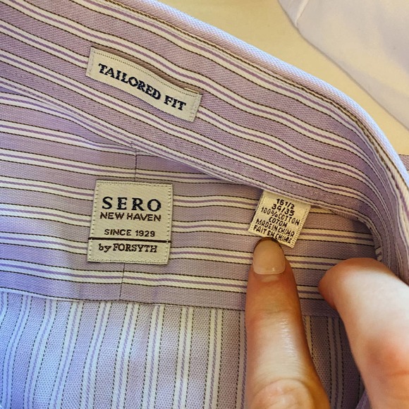 Lilac Striped Oversized Button Down - Picture 6 of 7